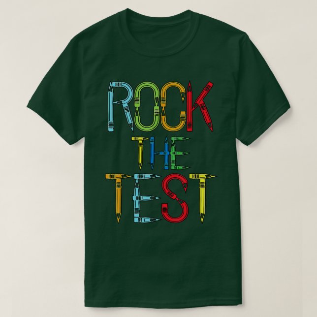 Camiseta Test Day Rock The Test Teacher Testing Day Funny T (Diseño del anverso)