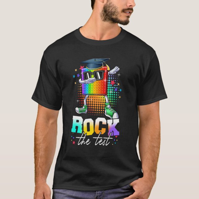 Camiseta Test Day Rock The Test Teacher Testing Day Pop It (Anverso)