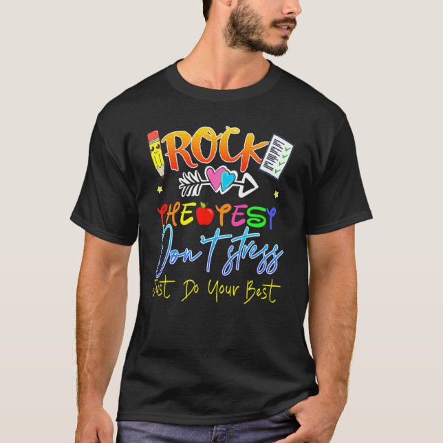 Camiseta Test Day Rock The Test Teacher Testing Day Teache (Anverso)