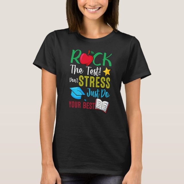 Camiseta Test Day Rock The Test Teacher Testing Day Teache (Anverso)