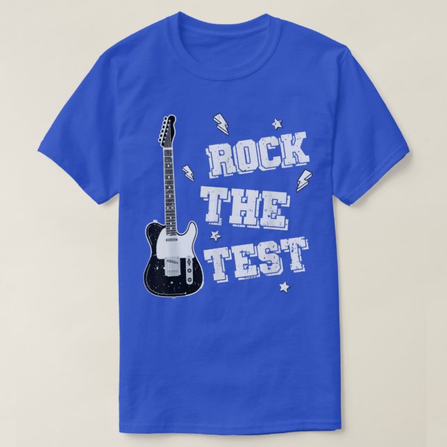 Camiseta Test Day Teacher Rock the Test Guitar Teacher Test (Diseño del anverso)