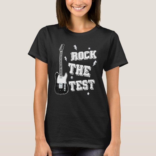 Camiseta Test Day Teacher Rock The Test Guitar Teacher Test (Anverso)