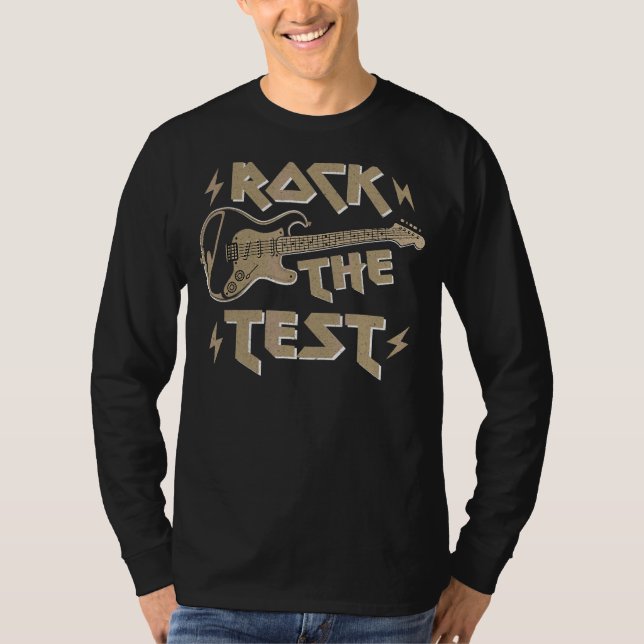 Camiseta Test Day Teacher Rock The Test Guitar Teacher Test (Anverso)