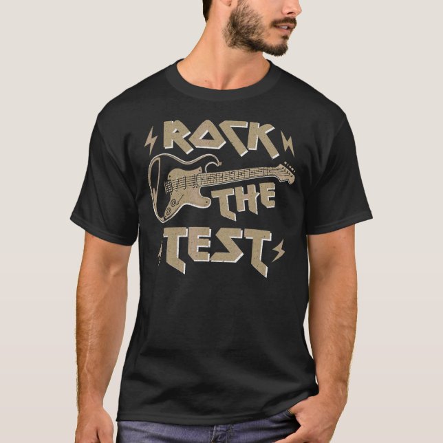 Camiseta Test Day Teacher Rock The Test Guitar Teacher Test (Anverso)
