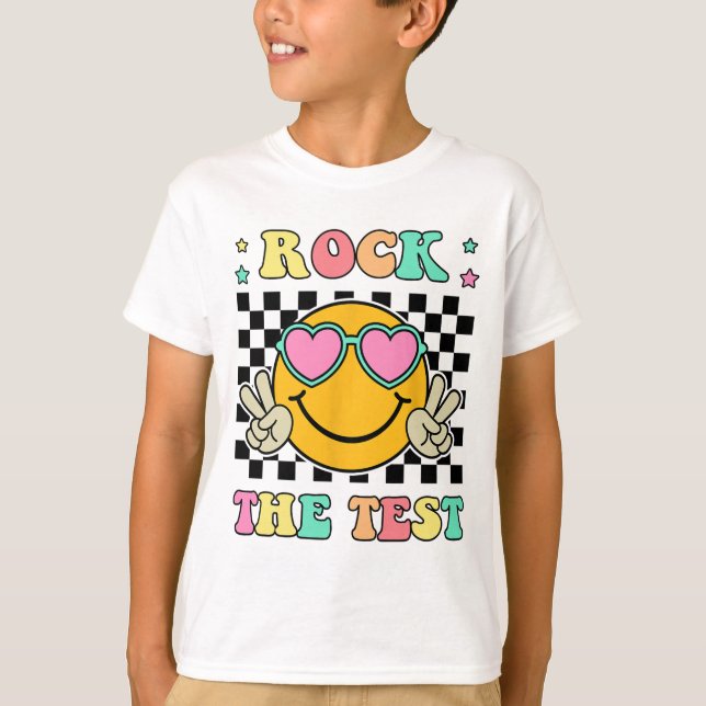 Camiseta Test Groovy Happy Testing Day For Teacher Stud (Anverso)