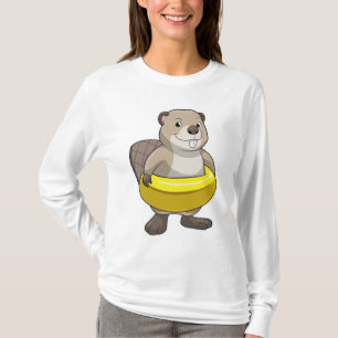 Camiseta Testigo al nadar con anillo de natación