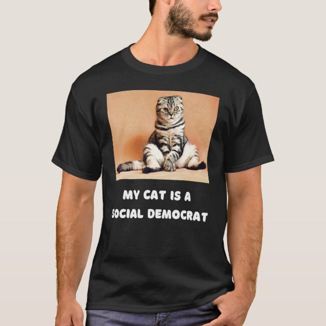 Camiseta Testigo de humor político socialdemócrata gato (Anverso)