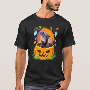 Camiseta Testigo de perro Doberman Pinscher feliz calabaza 