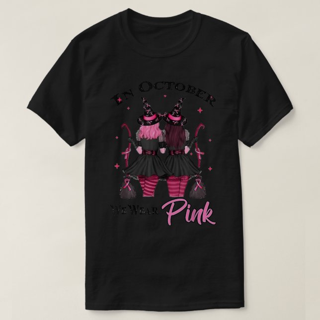 Camiseta Testigos En Octubre Usamos Pechuga Rosa Otoño (Diseño del anverso)