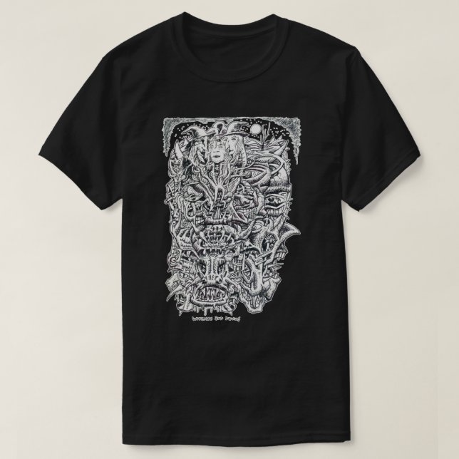 Camiseta Testigos y demonios, por Brian Benson. (Diseño del anverso)