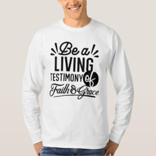 Camiseta Testimonio Vivo Cita Bíblica Motivación Cristiana