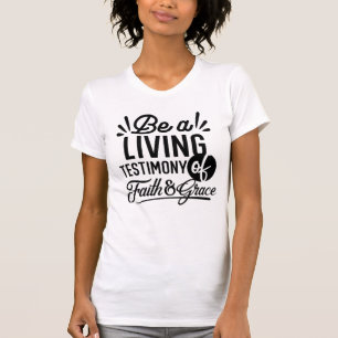 Camiseta Testimonio Vivo Cita Bíblica Motivación Cristiana