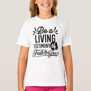 Camiseta Testimonio Vivo Cita Bíblica Motivación Cristiana