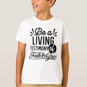 Camiseta Testimonio Vivo Cita Bíblica Motivación Cristiana