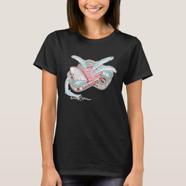 Camiseta Testina de pescado divertida de las anchoas (Anverso)