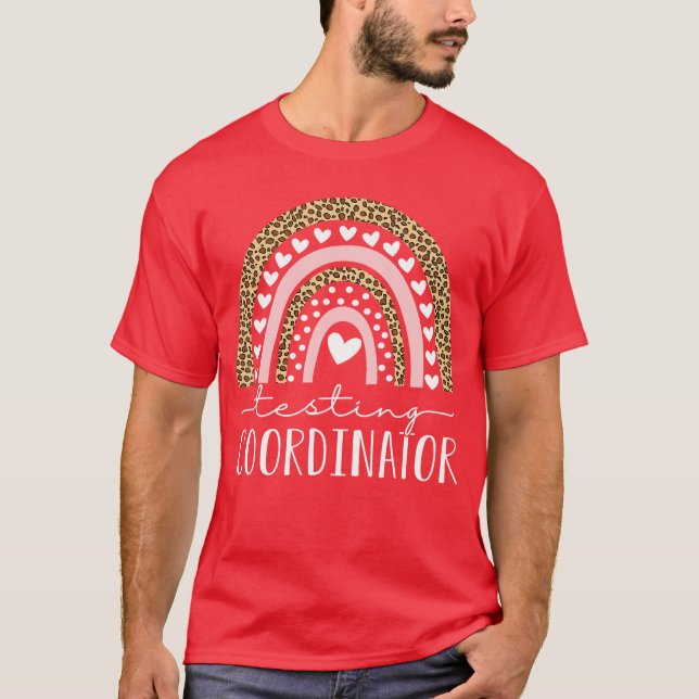 Camiseta Testing Coordinator Rainbow Leopard Test Day Teach (Anverso)