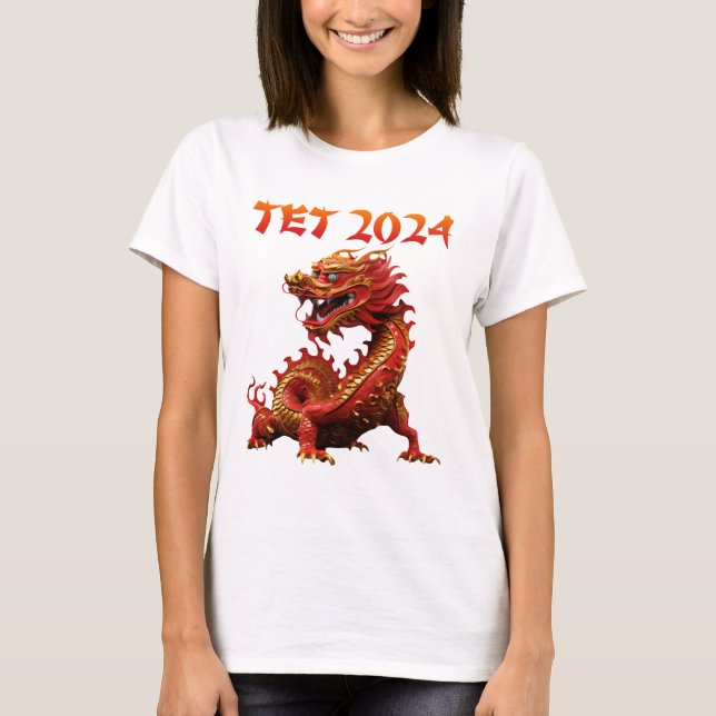Camiseta Tet 2024 Año del dragón Año Nuevo vietnamita (Anverso)