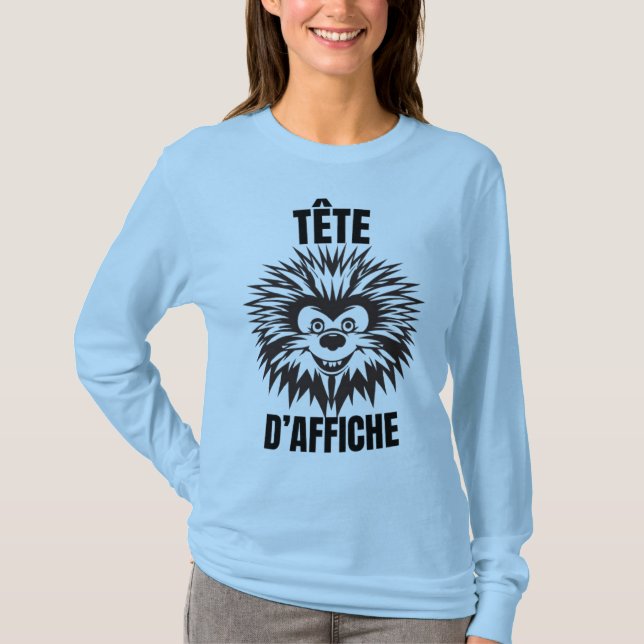 Camiseta Tête d’affiche – Hérisson drôle et touffu (Anverso)