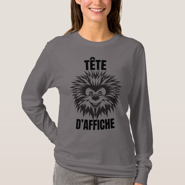 Camiseta Tête d’affiche – Hérisson drôle et touffu (Anverso)