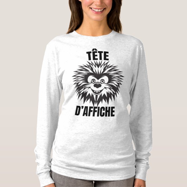 Camiseta Tête d’affiche – Hérisson drôle et touffu (Anverso)