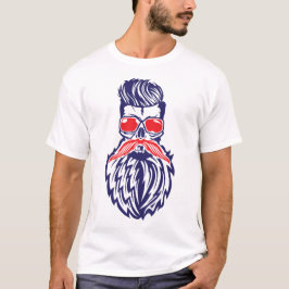 Camiseta tete de mort citation hipster barbe moustache lune