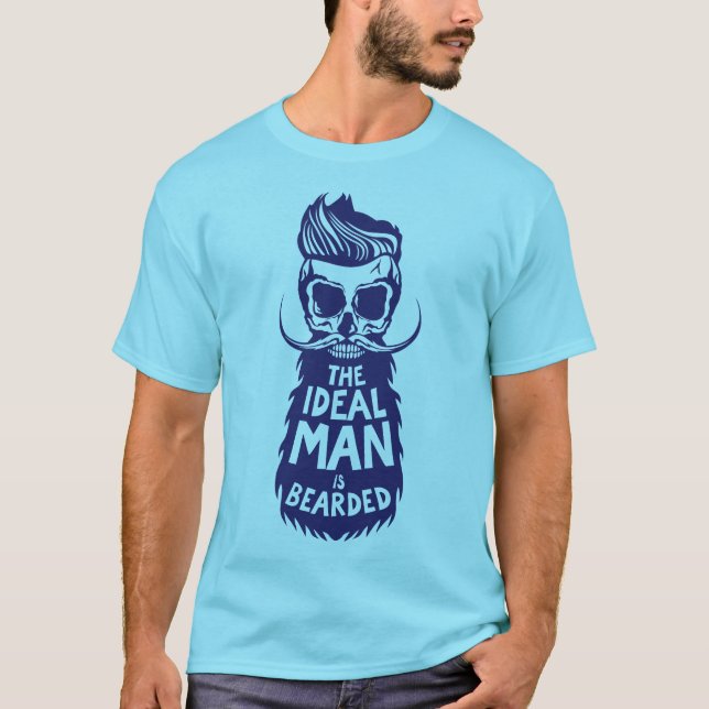 Camiseta tete de mort citation hipster ideal man bearded ba (Anverso)