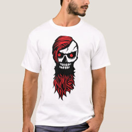 Camiseta tete de mort hipster barbe barbu moustache coiffur