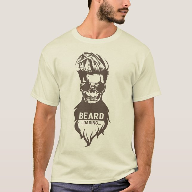 Camiseta tete de mort hipster citation barbu beard loading  (Anverso)