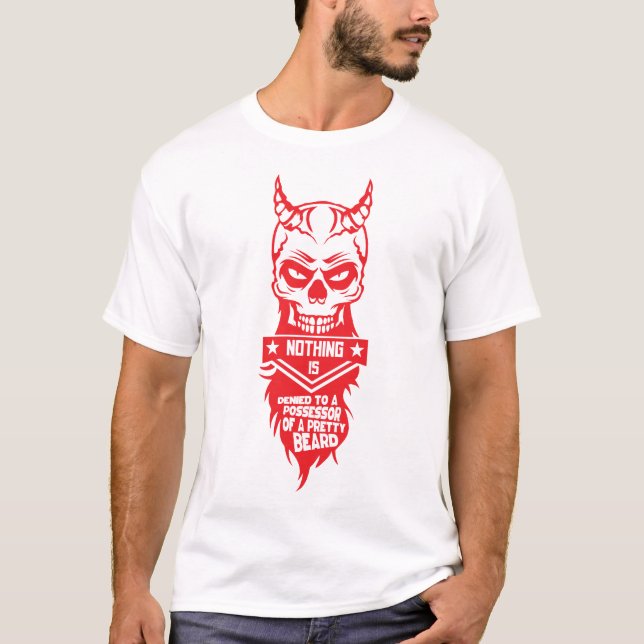 Camiseta tete de mort hipster citation diable beard 2 posse (Anverso)