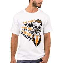 tete de mort hipster citation happy barbu mustache