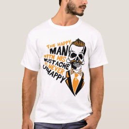 Camiseta tete de mort hipster citation happy barbu mustache