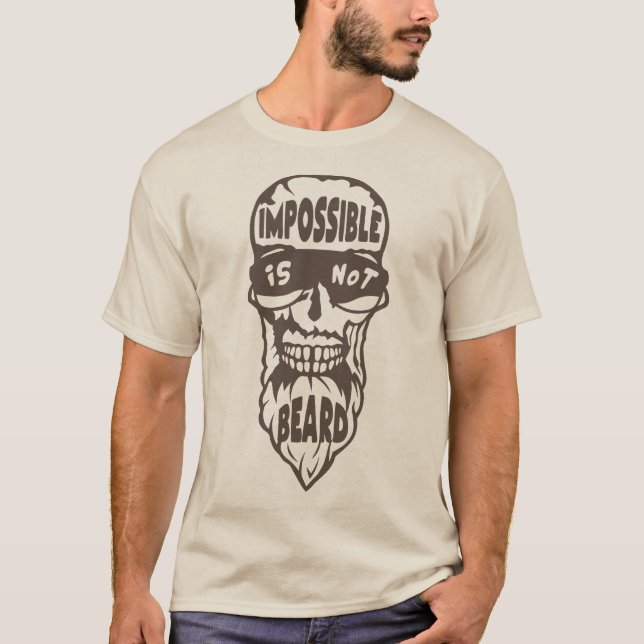 Camiseta tete de mort hipster citation impossible beard bar (Anverso)