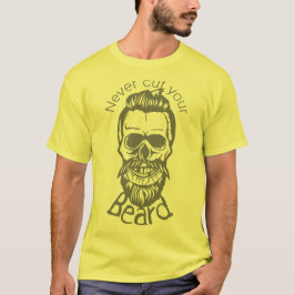 Camiseta tete de mort hipster citation never cut beard mous