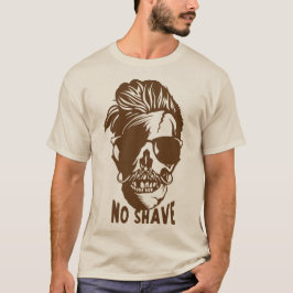 Camiseta tete de mort hipster citation no shave coiffure mo