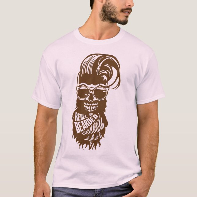 Camiseta tete de mort hipster citation rebel bearded barbe  (Anverso)