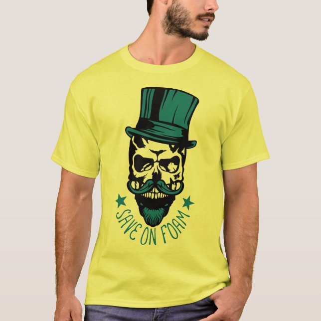 Camiseta tete de mort hipster citation save foam barbe chap (Anverso)