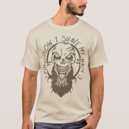 Camiseta tete de mort hipster citation shave hair barbe bar