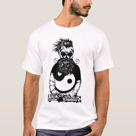 Camiseta tete de mort hipster yin yang skull moustache vest