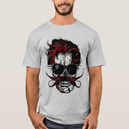 Camiseta tete de mort moustache hipster moustachu lunette d