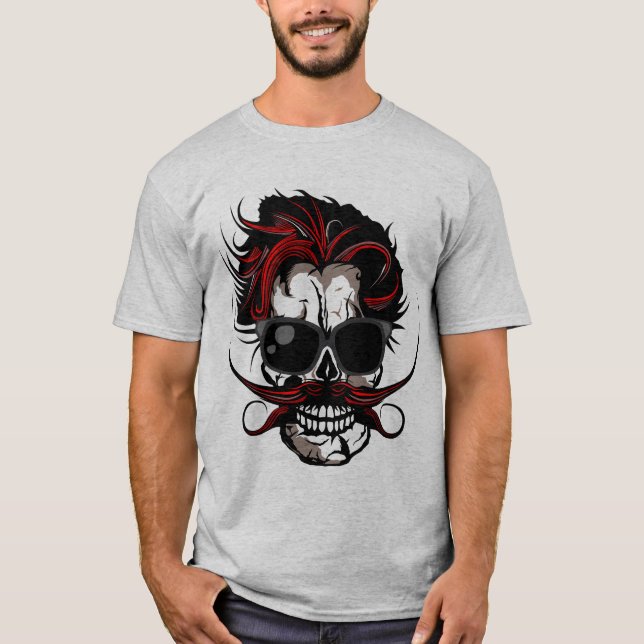 Camiseta tete de mort moustache hipster moustachu lunette d (Anverso)