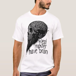 Camiseta tete de mort real hipster have brain crane skull b