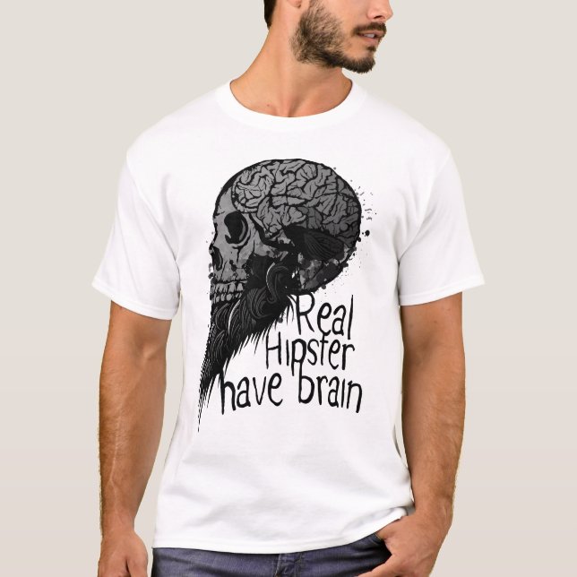 Camiseta tete de mort real hipster have brain crane skull b (Anverso)