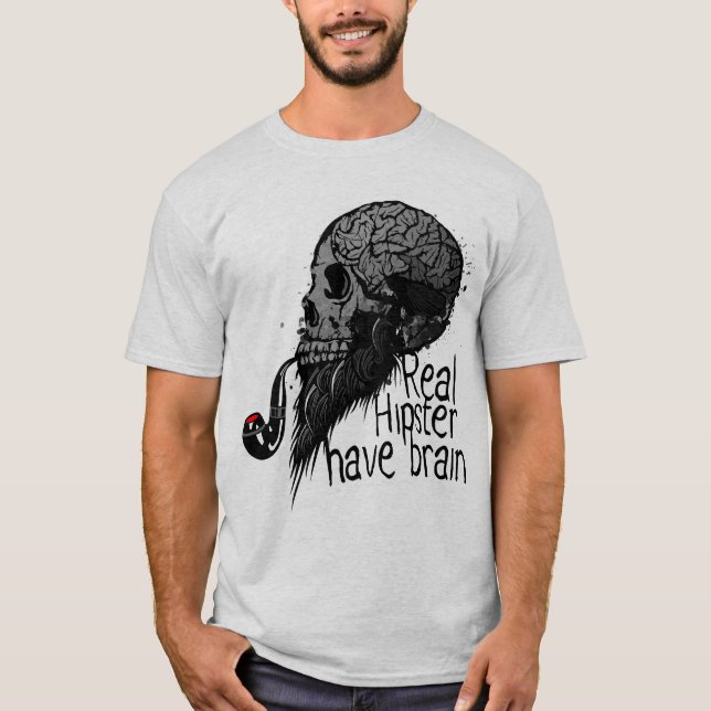 Camiseta tete de mort real hipster have brain crane skull p (Anverso)
