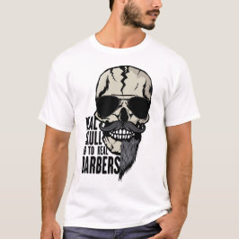 Camiseta tete de mort real skull barbers hipster barbu mous