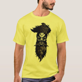 Camiseta tete de mort skull hipster barbu crane barbe moust