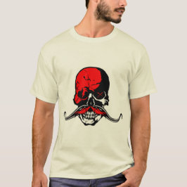 Camiseta tete de mort skull moustache hipster crane moustac