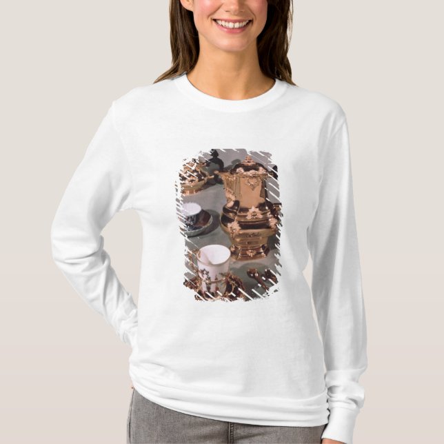 Camiseta Tetera, cuenco de azúcar, pote del chocolate y (Anverso)