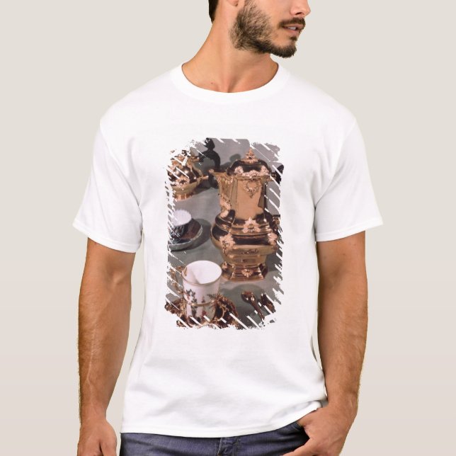 Camiseta Tetera, cuenco de azúcar, pote del chocolate y (Anverso)