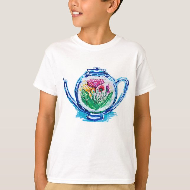 Camiseta Tetera de flores (Anverso)