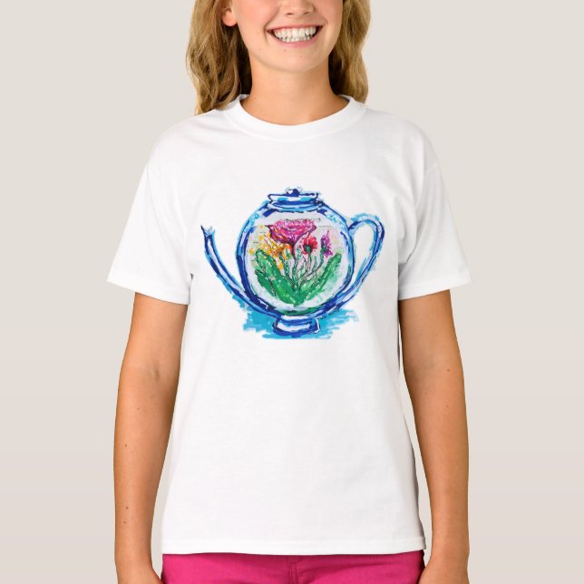 Camiseta Tetera de flores (Anverso)